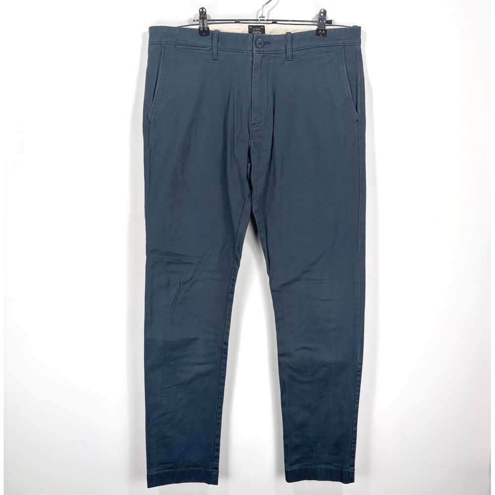 J.Crew 484 Slim Fit Chino Pants Mens 33x32 Dark Blue Teal Stretch E1589 Casual